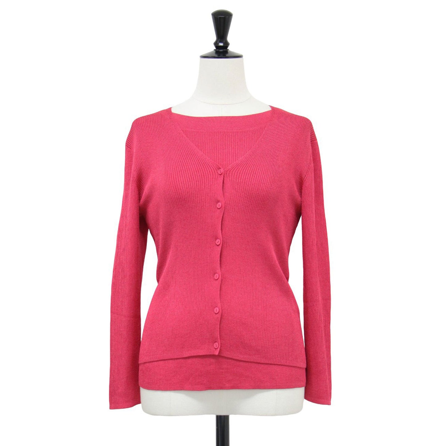 Vネックライン カーディガン ハーフスリーブ ニット / アンサンブル セット ストレッチ