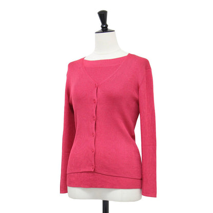 Vネックライン カーディガン ハーフスリーブ ニット / アンサンブル セット ストレッチ