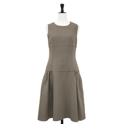 レディ スピーガ ドレス / ワンピース ノースリーブ クルーネック ミディ丈 フレア ウール