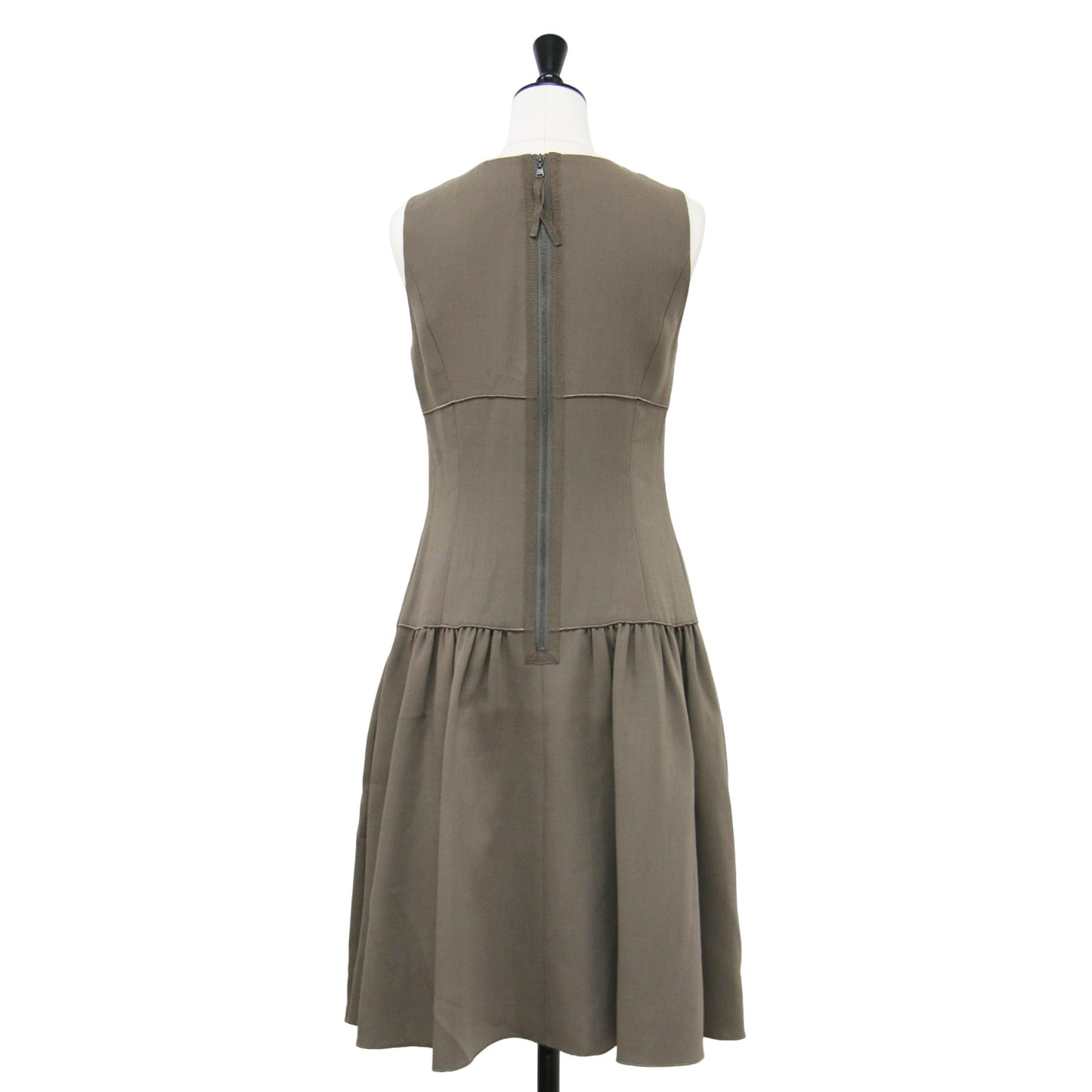 レディ スピーガ ドレス / ワンピース ノースリーブ クルーネック ミディ丈 フレア ウール