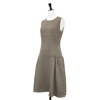 レディ スピーガ ドレス / ワンピース ノースリーブ クルーネック ミディ丈 フレア ウール