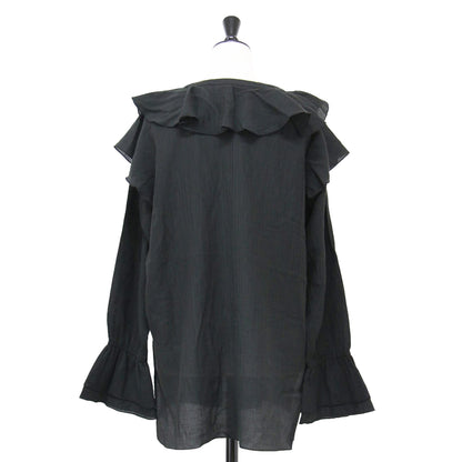 25春夏 ラッフル デザイン ブラウス / 長袖 フリル フレアスリーブ シアー サイドスリット