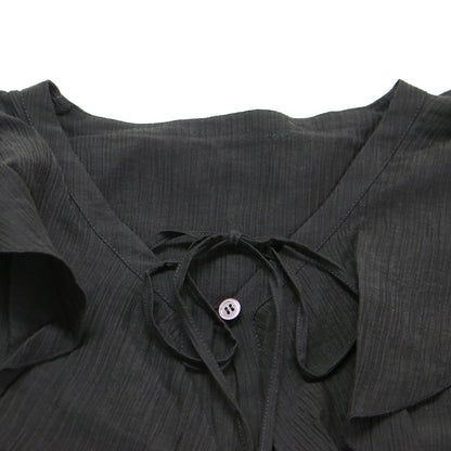 25春夏 ラッフル デザイン ブラウス / 長袖 フリル フレアスリーブ シアー サイドスリット