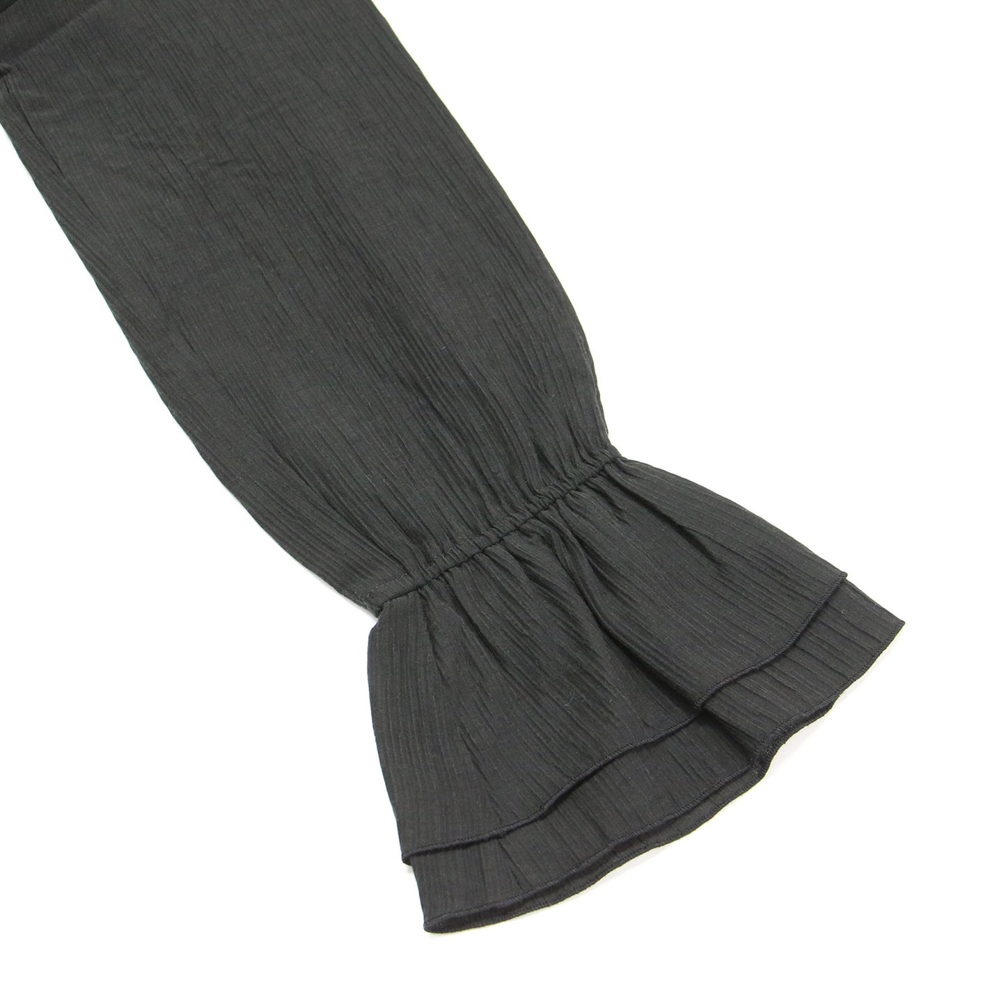 25春夏 ラッフル デザイン ブラウス / 長袖 フリル フレアスリーブ シアー サイドスリット