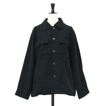 24秋冬 モールスキン CPOジャケット / ミリタリージャケット 長袖 ステンカラー ワイド コットン