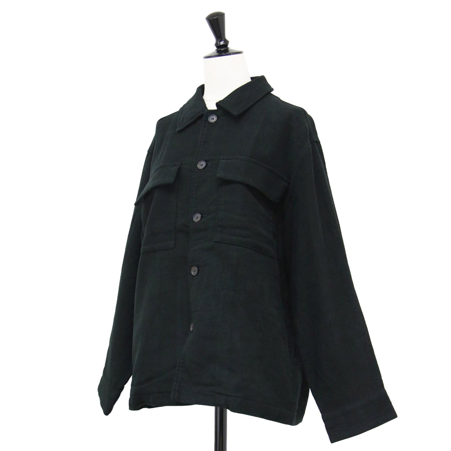 24秋冬 モールスキン CPOジャケット / ミリタリージャケット 長袖 ステンカラー ワイド コットン