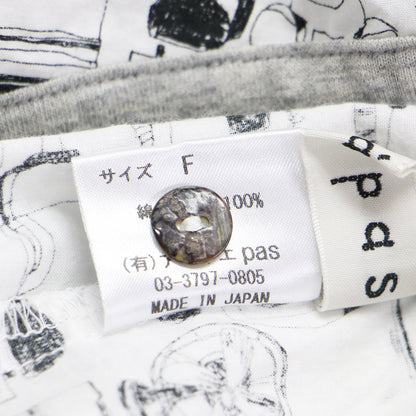 総柄 ハーフスリーブ シャツ / ブラウス 7分袖 ワイド 家電柄 コットン