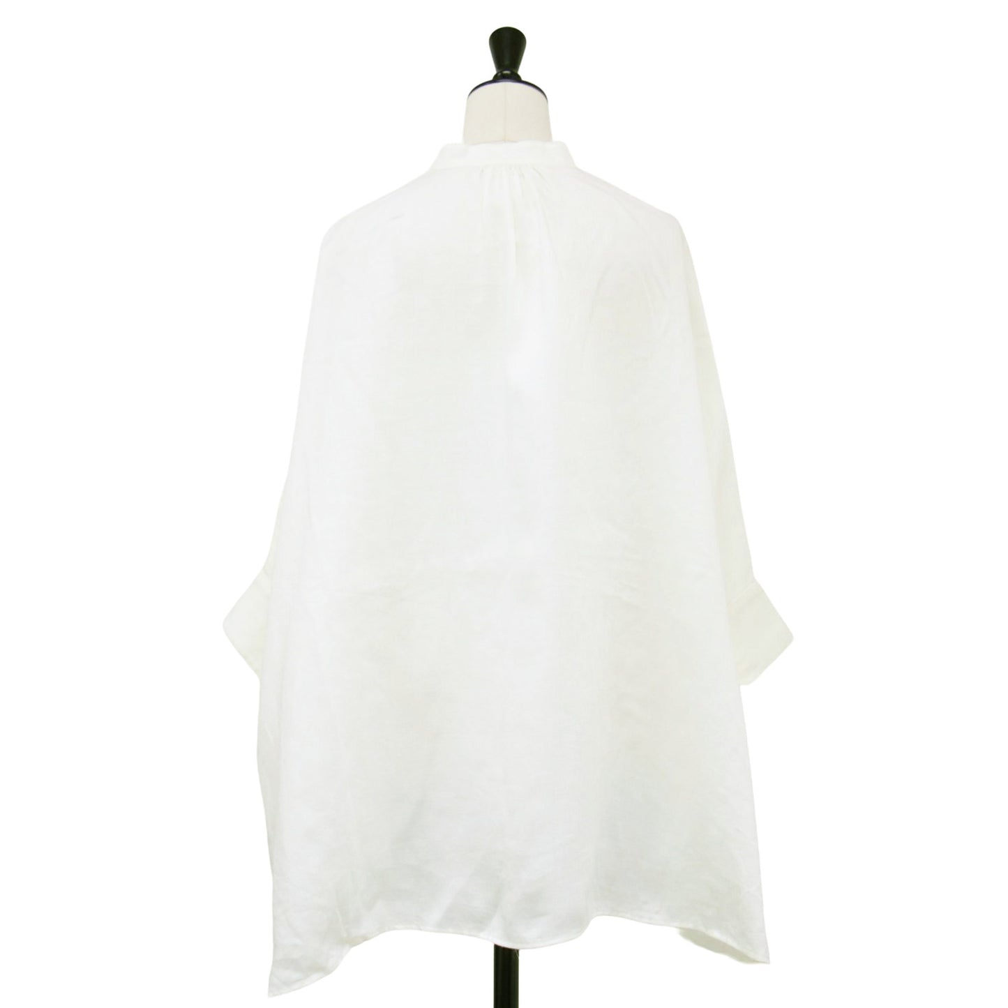 ラミー サテン ポンチョ ブラウス / シャツ 長袖 7分袖 ワイド リネン