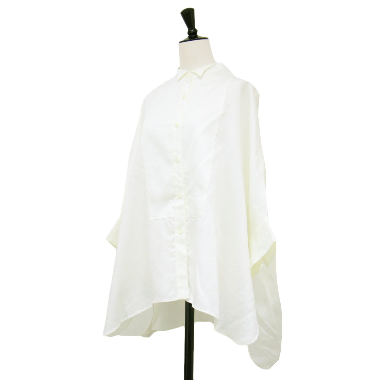 ラミー サテン ポンチョ ブラウス / シャツ 長袖 7分袖 ワイド リネン