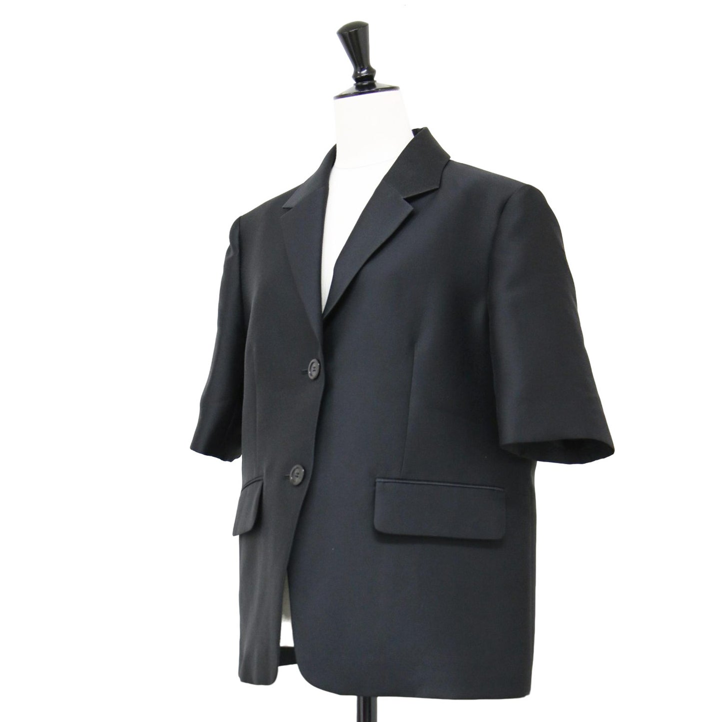 25春夏 ハーフスリーブ サテン テーラード ジャケット / Floyed Mira Jacket ボクシーシルエット