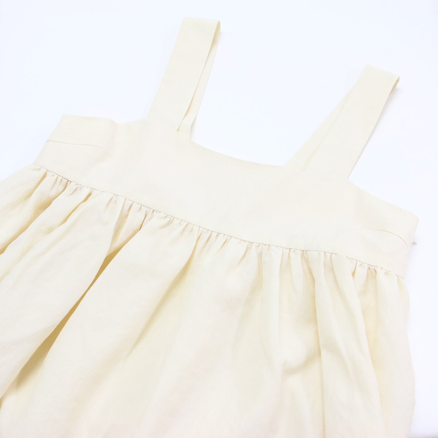 ワッシャー シアー サテン ビスチェ ブラウス / ベスト チュニック丈 ギャザー