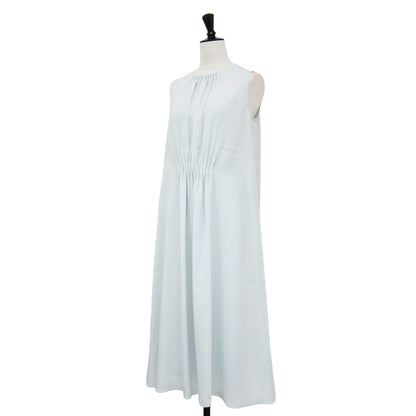 25春夏 フロント ギャザー ノースリーブ ロング ワンピース / Eva Vonia Dress ドレス Aライン タック