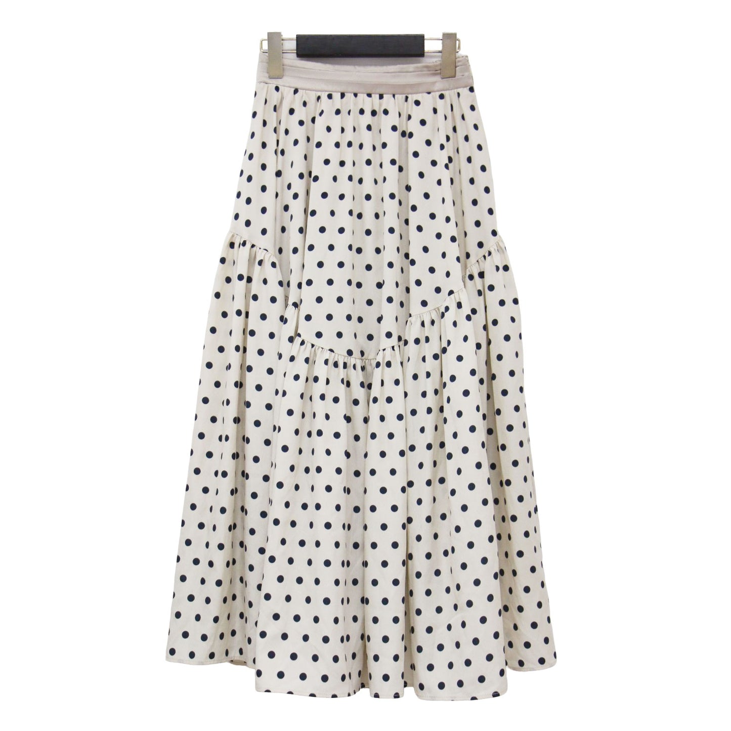 ドット ボリューム フレアスカート / ロング丈 ティアード タック ギャザー Aライン