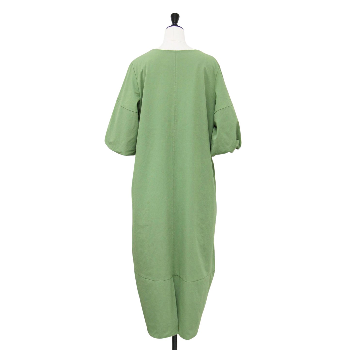 ボリューム スリーブ ワンピース / ドレス ロング丈 半袖 Vネック スリット フレア