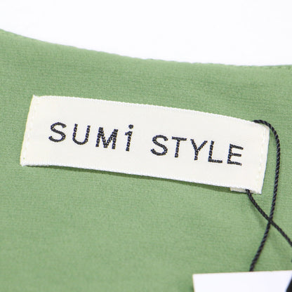 ボリューム スリーブ ワンピース / ドレス ロング丈 半袖 Vネック スリット フレア