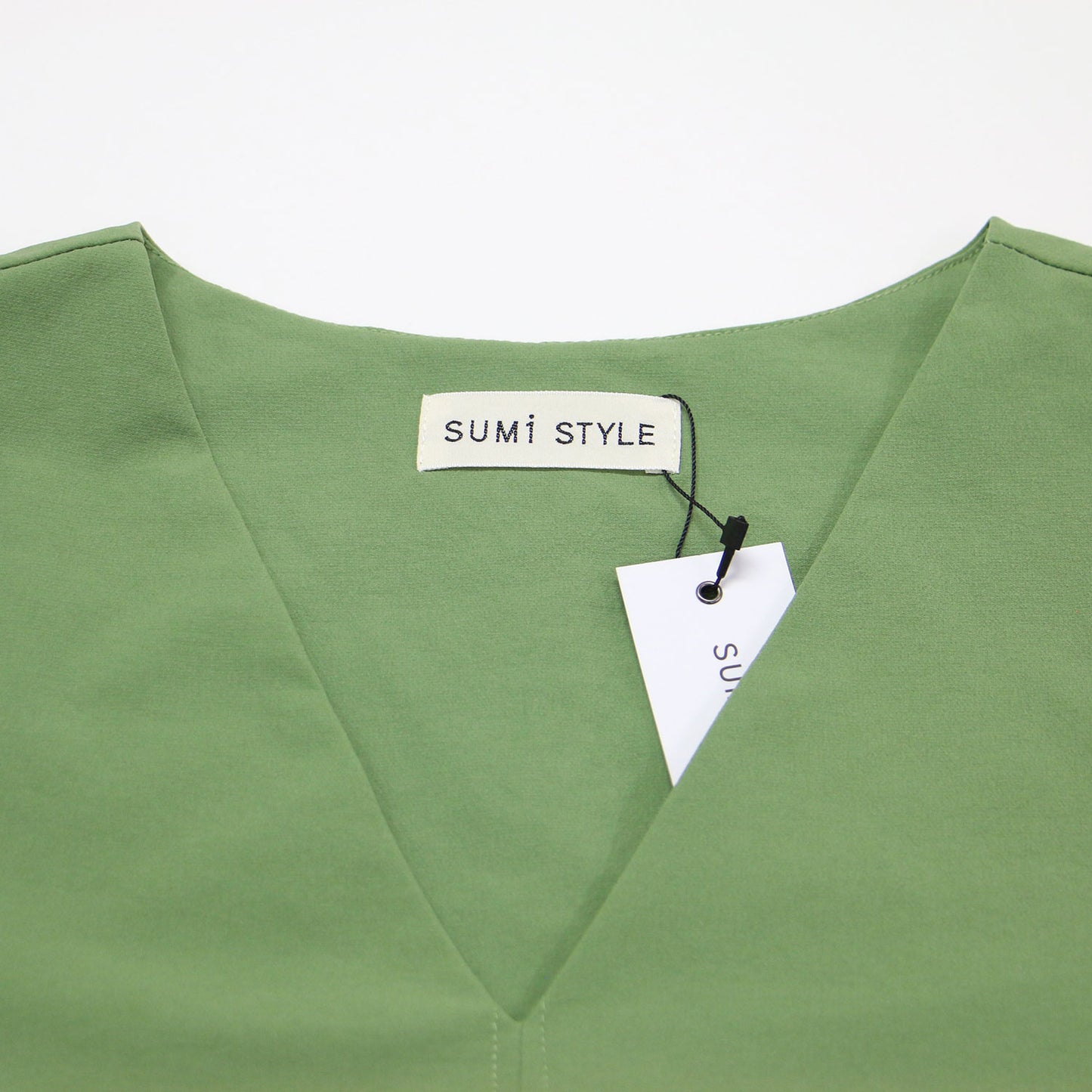 ボリューム スリーブ ワンピース / ドレス ロング丈 半袖 Vネック スリット フレア