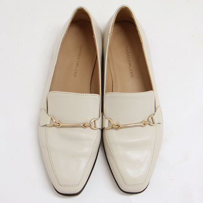 23秋冬 ビット ローファー / フラットシューズ スクエアトゥ レザー