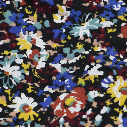 24春夏 レーヨン ローン プリント バタフライスリーブ ワンピース / 半袖 Vネック タック ギャザー フレア