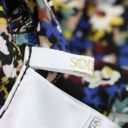 24春夏 レーヨン ローン プリント バタフライスリーブ ワンピース / 半袖 Vネック タック ギャザー フレア