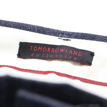 23秋冬 ウィンターデニム テーパード パンツ / スラックス クロップド丈 センタープレス コットン