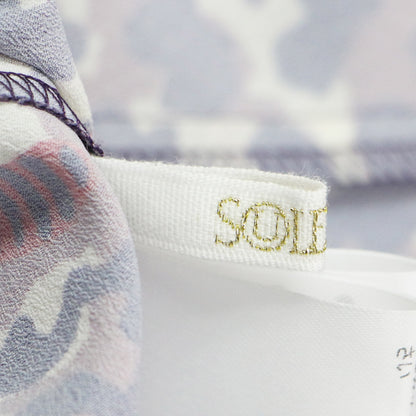 20秋冬 ポリエステル プリント シャーリング ワンピース / ドレス 長袖 マキシ丈 ギャザー くるみボタン 総柄