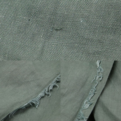 リネン マキシ キルト スカート / ロング プリーツ Aライン レザーベルト フリンジ