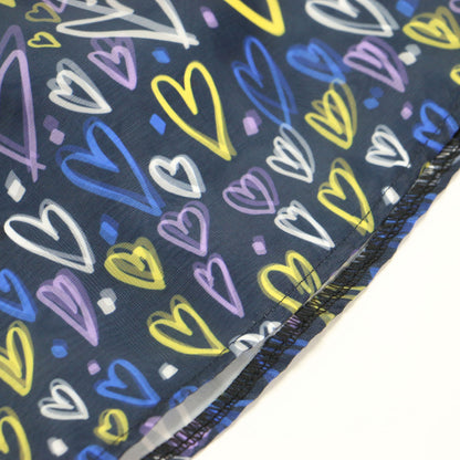 ハートプリント オーガンジー スカート / ミディ丈 フレア タック ギャザー