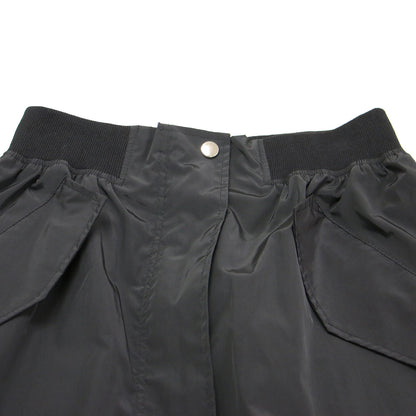 Aライン フリル ロング スカート / フレア ウエストゴム メタルボタン ドローコード