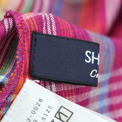 25春夏 マドラスチェック ウエスト タブ ワンピース / シャツ ロング丈 ウエストタブ