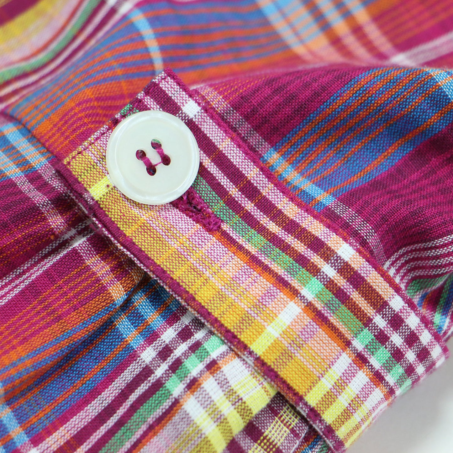 25春夏 マドラスチェック ウエスト タブ ワンピース / シャツ ロング丈 ウエストタブ