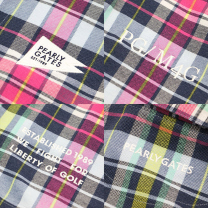 23春夏 チェック ノースリーブ ポロシャツ / カットソー ロゴ 刺繍 総柄 ゴルフウェア コットン