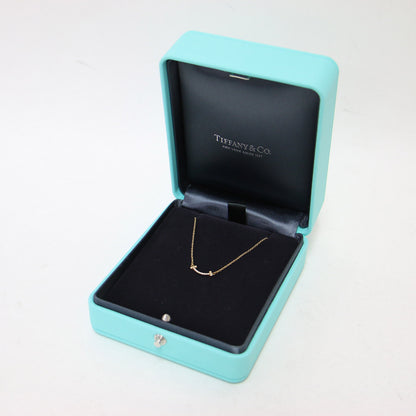 Tスマイル ミニ ダイヤモンド ペンダント ネックレス / K18YG チェーン