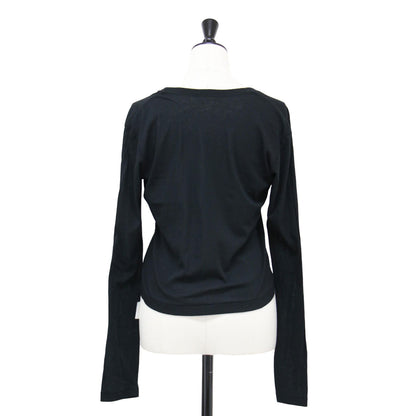 23秋冬 シアー Vネック カーディガン / カットソー 長袖 コンパクト コットン