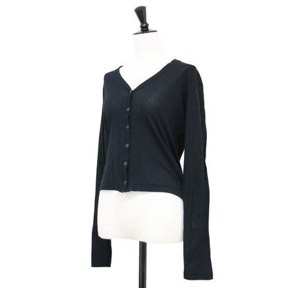 23秋冬 シアー Vネック カーディガン / カットソー 長袖 コンパクト コットン