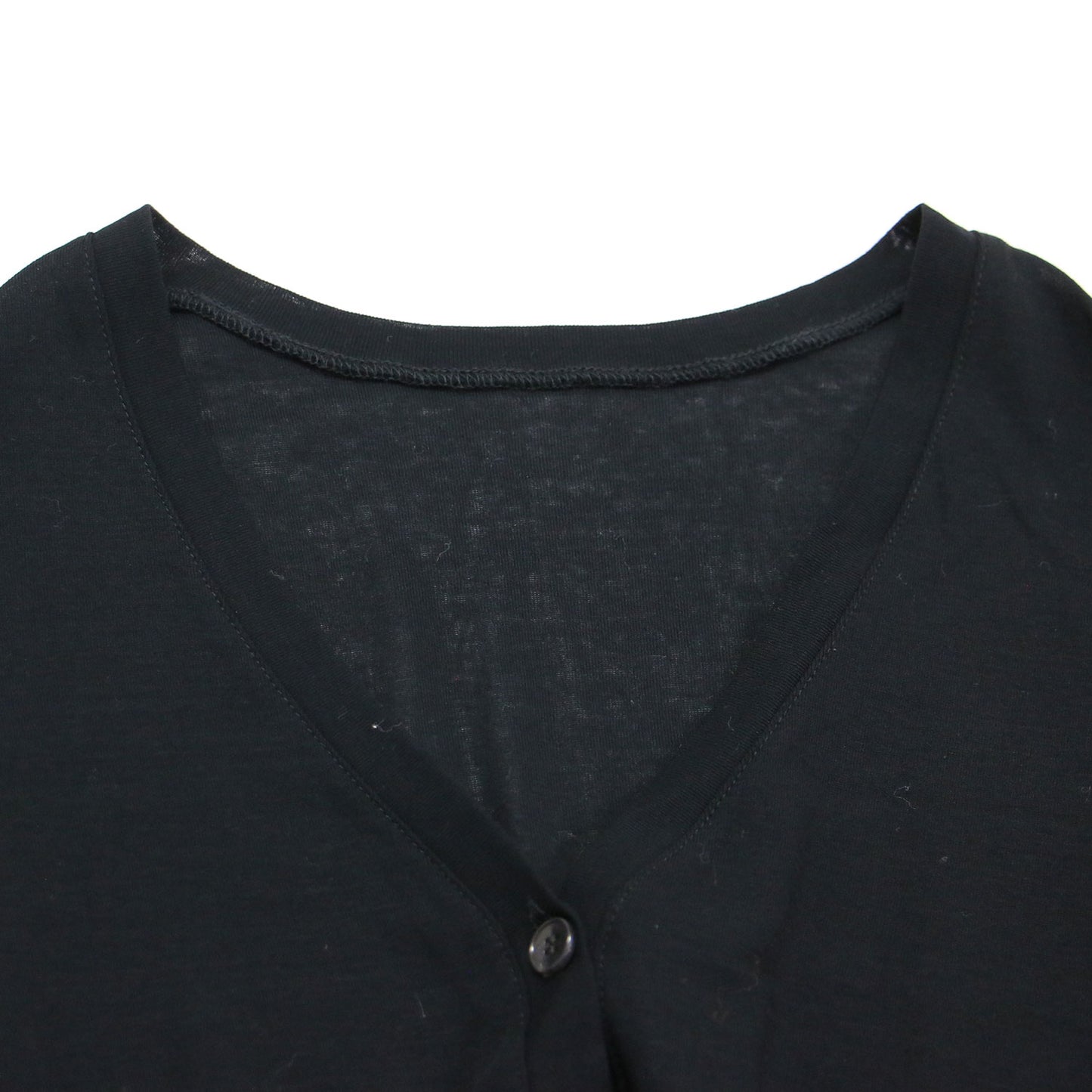 23秋冬 シアー Vネック カーディガン / カットソー 長袖 コンパクト コットン