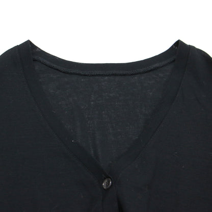 23秋冬 シアー Vネック カーディガン / カットソー 長袖 コンパクト コットン