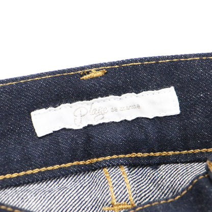 22春夏 ストレッチ センタープレス クロップド パンツ / ストレート ワンウォッシュ コットン