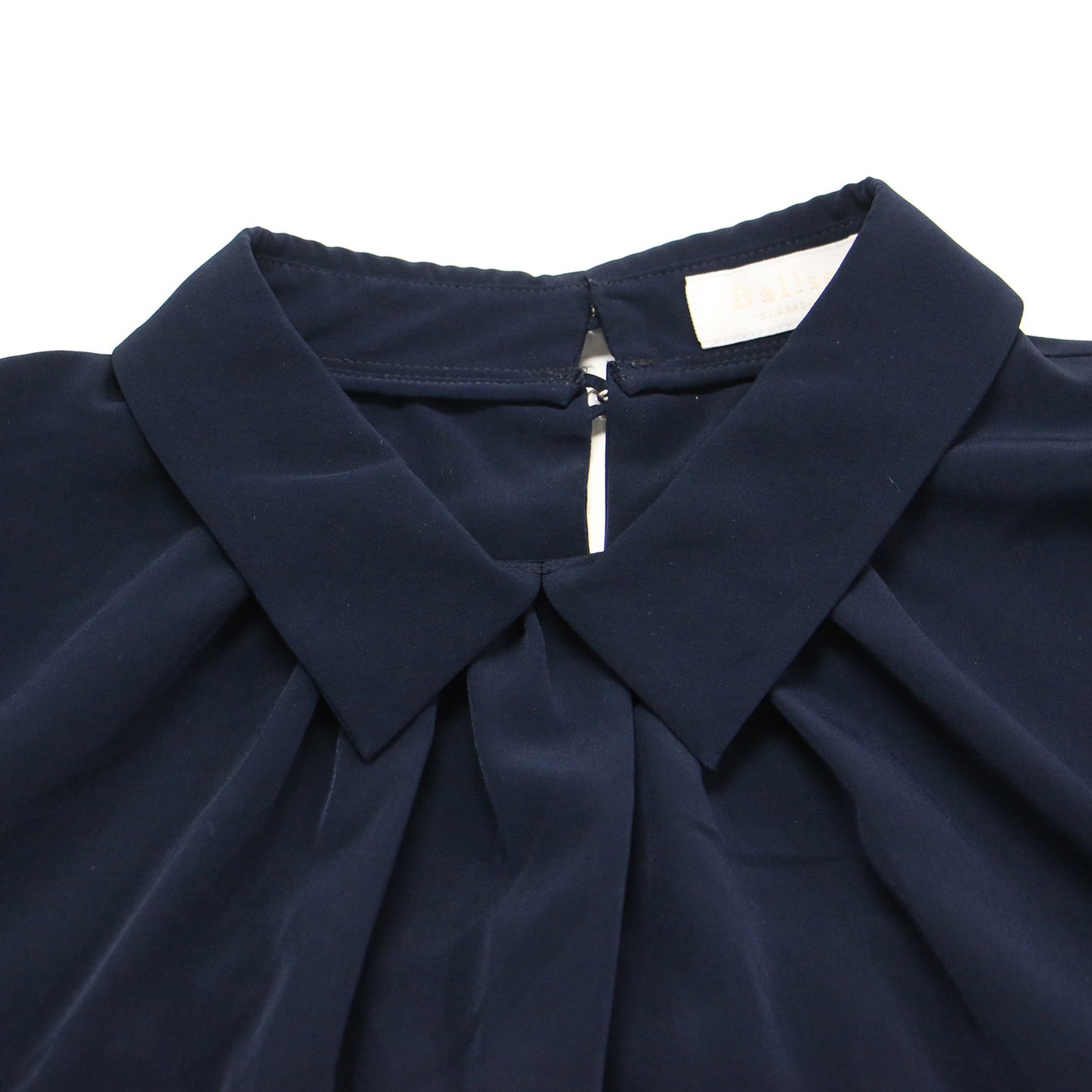 23春夏 クリアデシン カラーブラウス / プルオーバー 長袖 ボリュームスリーブ パールボタン ギャザー タック ジョーゼット