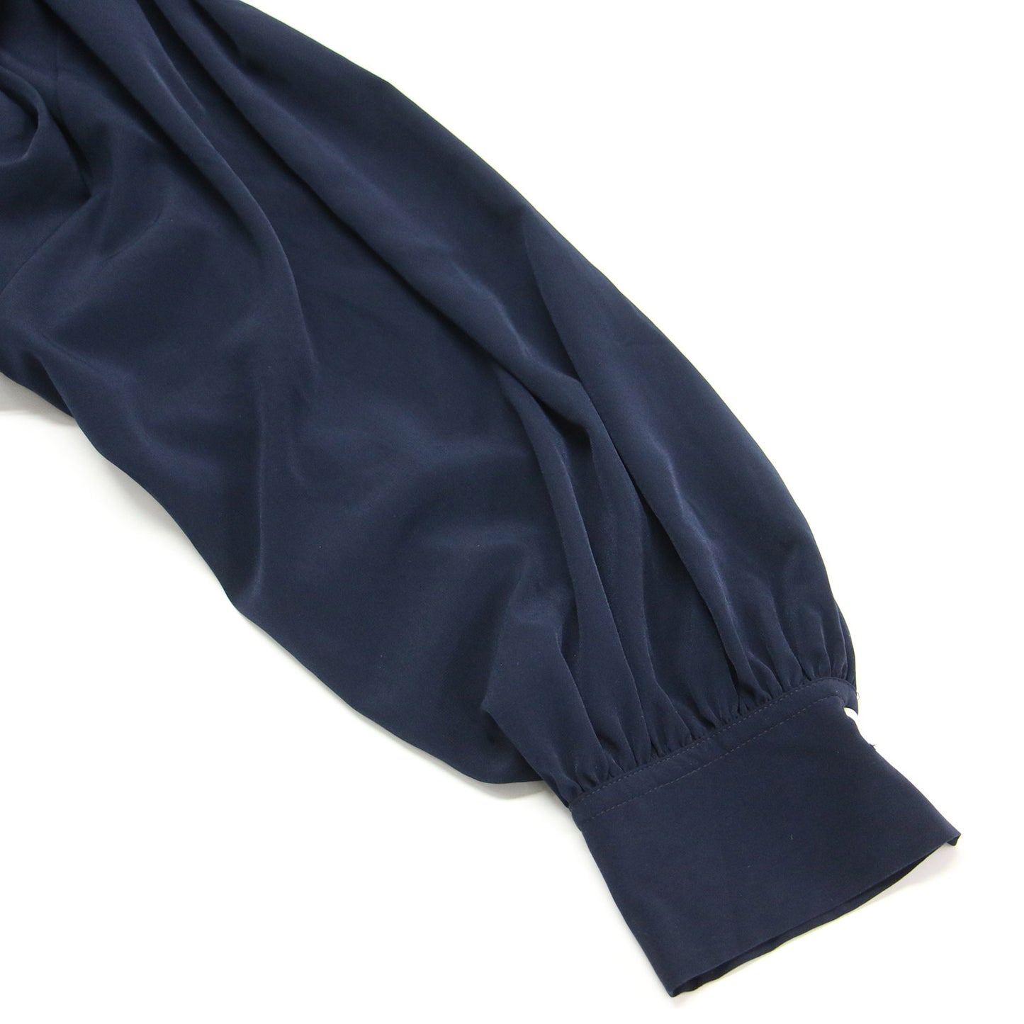 23春夏 クリアデシン カラーブラウス / プルオーバー 長袖 ボリュームスリーブ パールボタン ギャザー タック ジョーゼット