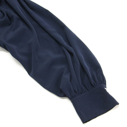 23春夏 クリアデシン カラーブラウス / プルオーバー 長袖 ボリュームスリーブ パールボタン ギャザー タック ジョーゼット