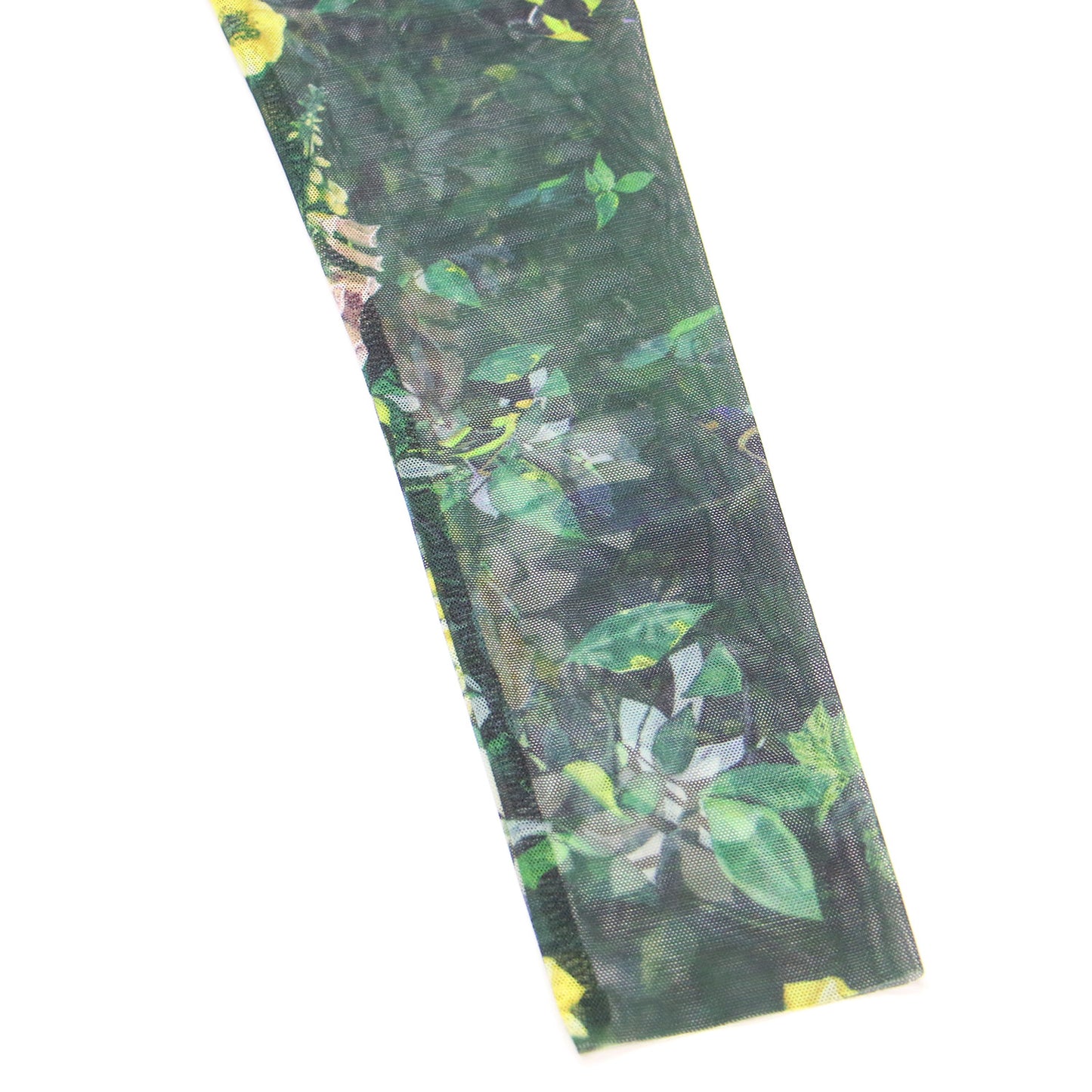 シアー 花柄 ロングスリーブ ワンピース / ドレス ミモレ丈 フレア メッシュ タック ギャザー