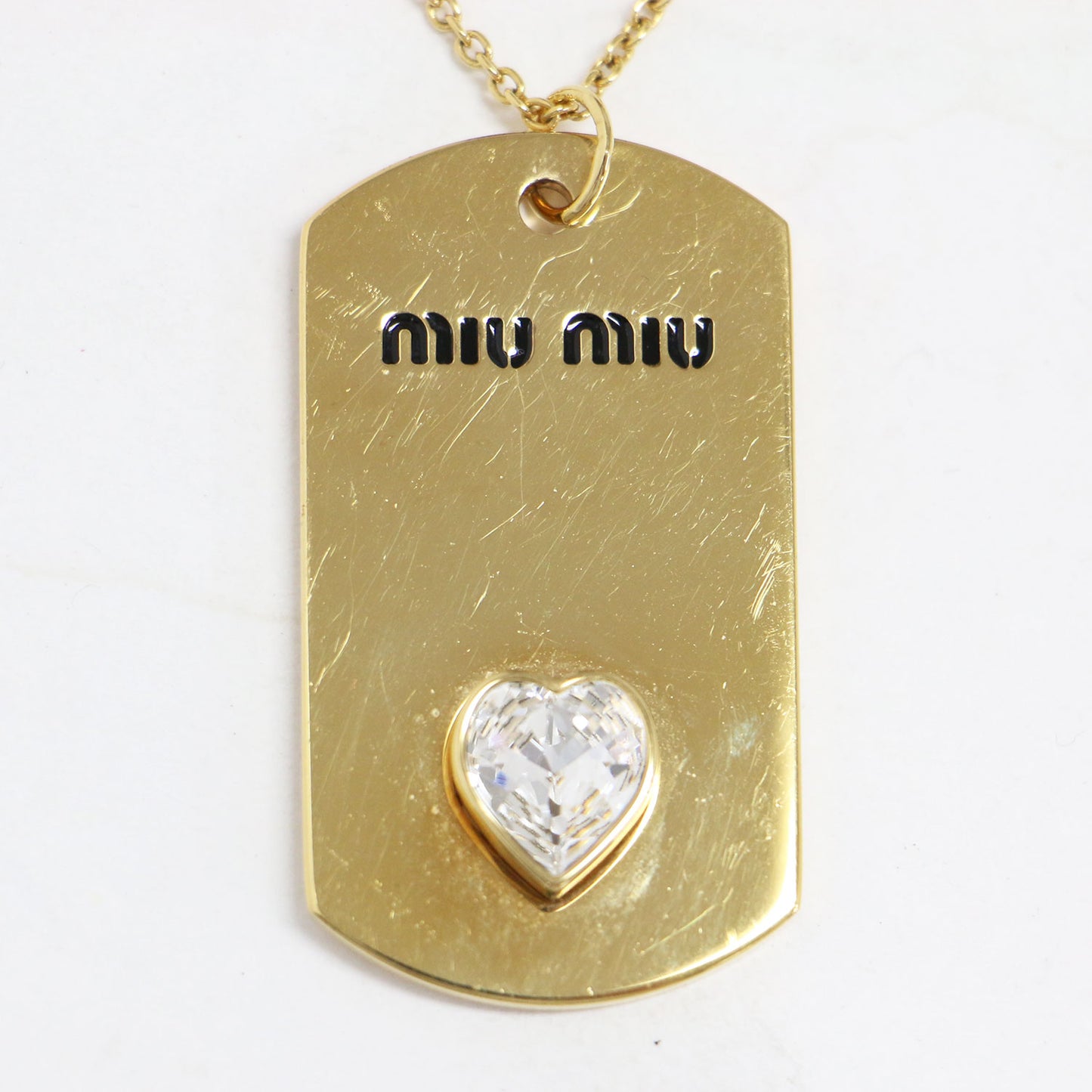 メタル プレート モチーフ ネックレス / 5JC459 ロゴ ハート