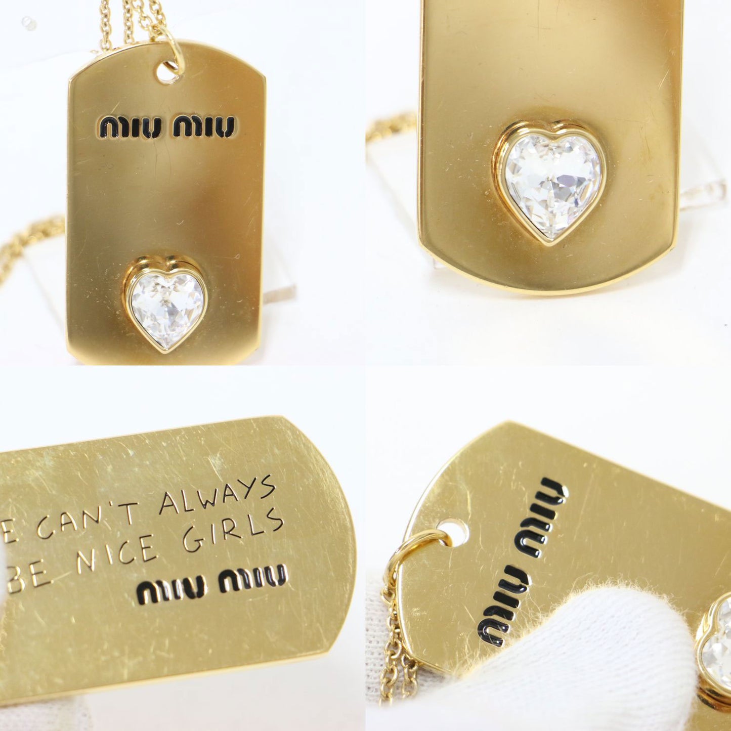 メタル プレート モチーフ ネックレス / 5JC459 ロゴ ハート