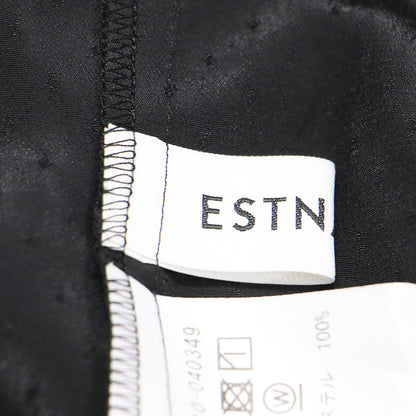 25春夏 ピンドット ジャガード ブラウス / シャツ ノーカラー フレンチスリーブ ギャザー フレア