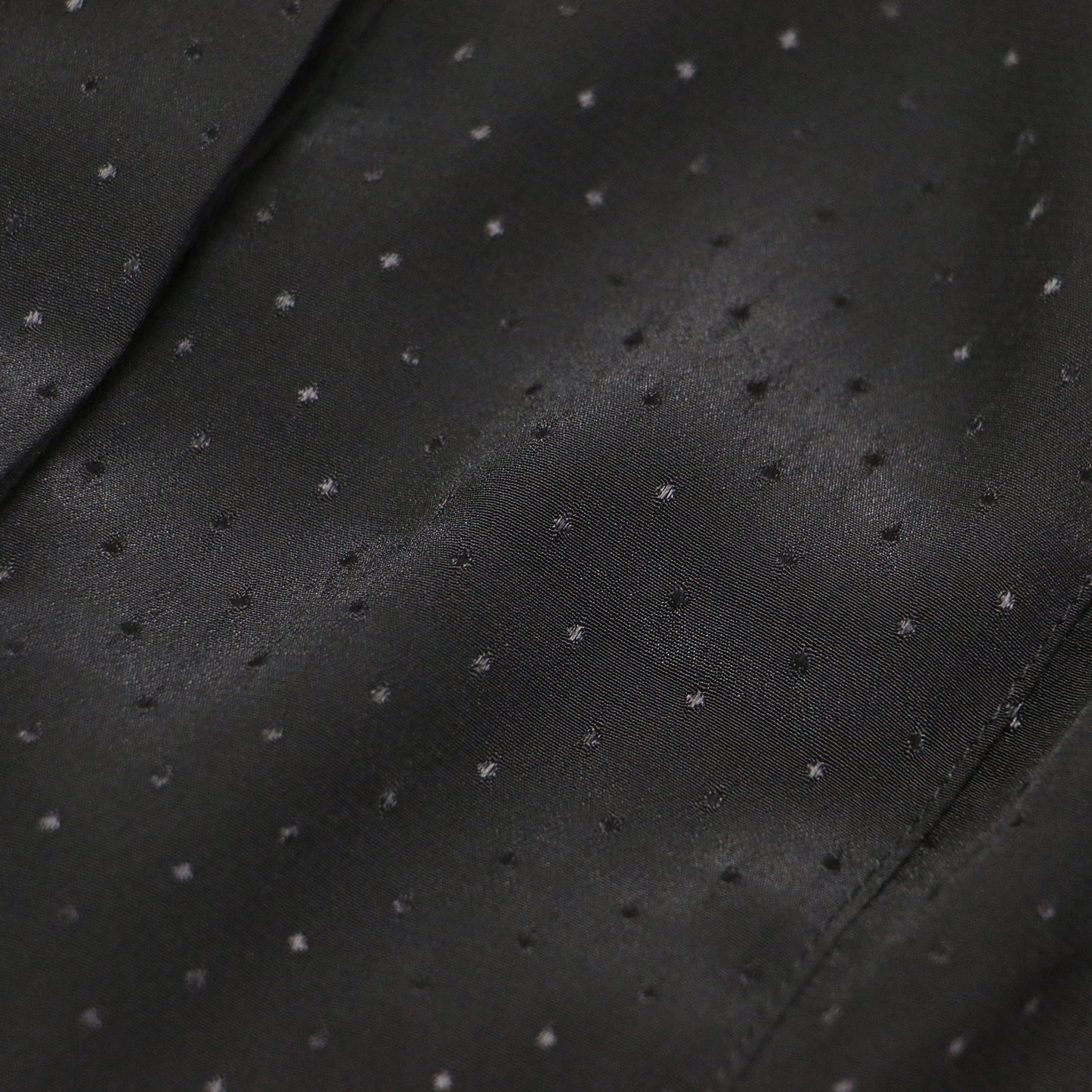 25春夏 ピンドット ジャガード ブラウス / シャツ ノーカラー フレンチスリーブ ギャザー フレア