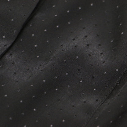 25春夏 ピンドット ジャガード ブラウス / シャツ ノーカラー フレンチスリーブ ギャザー フレア