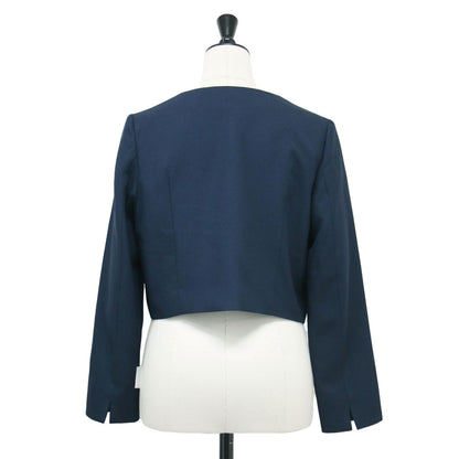 ノーカラー コンパクト ジャケット / ショート丈 スリット ホック