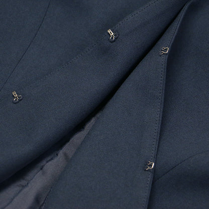 ノーカラー コンパクト ジャケット / ショート丈 スリット ホック