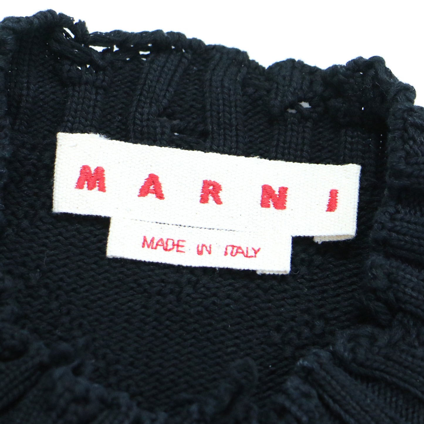 25春夏 ダメージ コットン ニット ベスト / プルオーバー クロップド丈 クルーネック ノースリーブ ロゴ刺繍