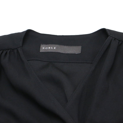 25春夏 ミリタリー バック サテン オールインワン / サロペット ノースリーブ Vネック ウエストゴム ギャザー　